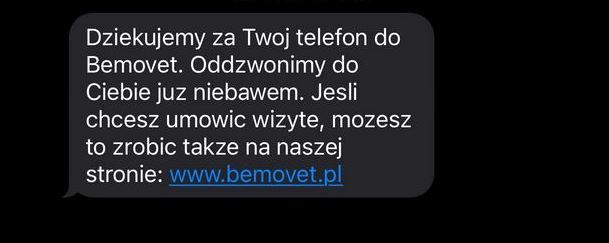 SMS z potwierdzeniem